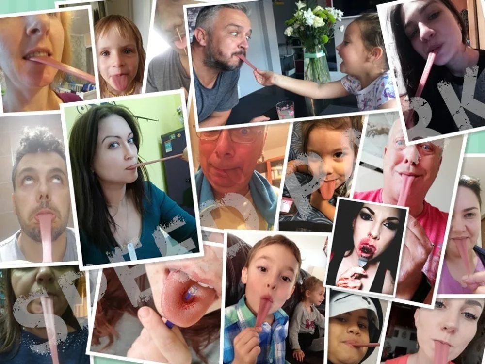 Ужас Смешные фокусы весь человек ложное моделирование язык декомпрессии игрушка Хэллоуин шалость