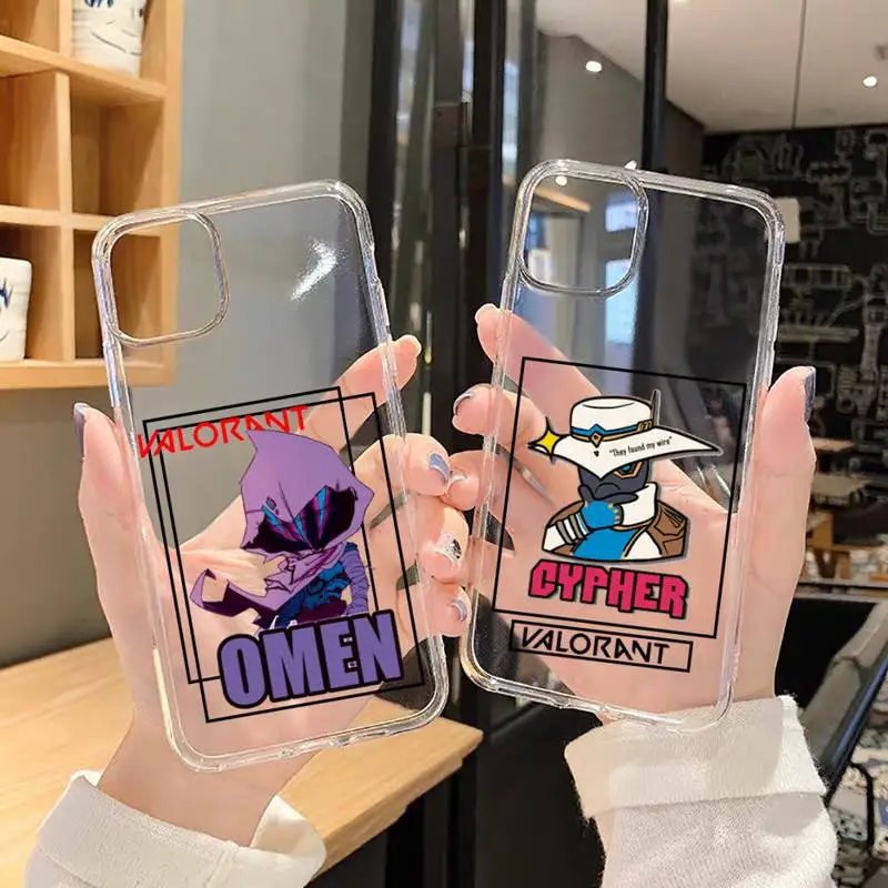 

valorant Phone Case For iphone 13 12 11 8 7 plus mini x xs xr pro max Transparent soft