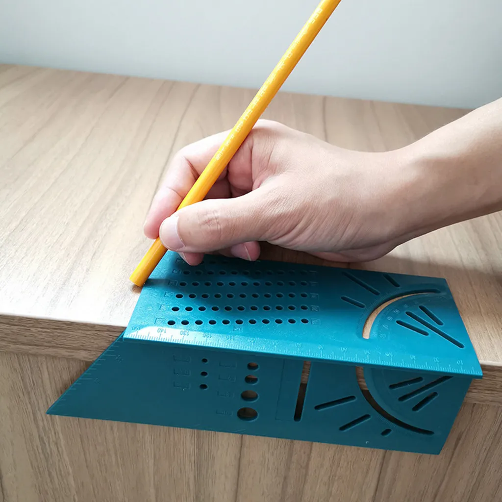 

Plastic Woodworking 3D 90 Degrees Multifunctional Square Gauge Angle Protractor Over T-Type Ruler Angle Mitre Angle Measuring