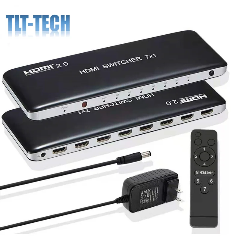 7x1 HDMI переключатель 3x1 2 0 видео преобразователь 3 / 7 в 1 выход 4K 60 Гц для Mi Box3 PS3 PS4 Xbox