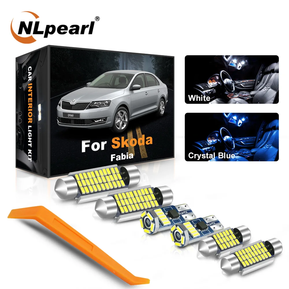 

Car Interior Lights For Skoda Fabia MK1 MK2 MK3 1999-2015+ Canbus Vehicle Led Bulb Dome Map Reading Indoor Light Auto Kit