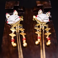 the new hot 1 pair of animals hair claw direct plate hairpin fox bridal headdress hair sticks jewelry chinese ancient style