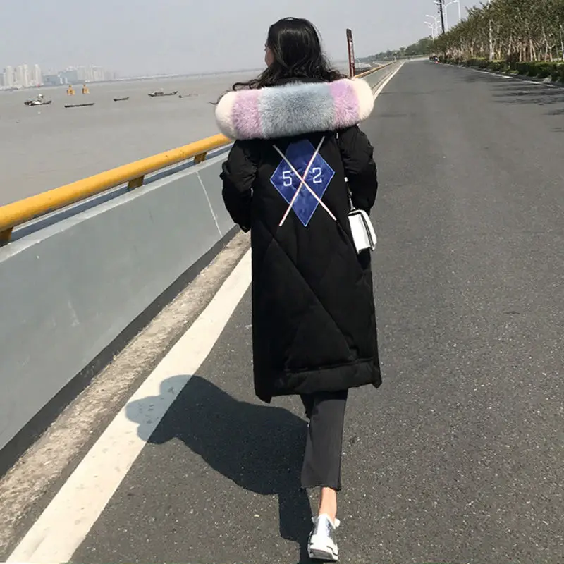 

winter down cotton padded jacket, women's cotton padded coat, over knee thickened bread coat, medium and long