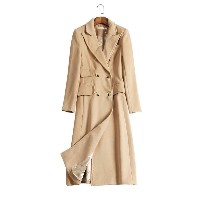 Новинка 2020 модные женские шерстяные пальто OL облегающая верхняя одежда в
