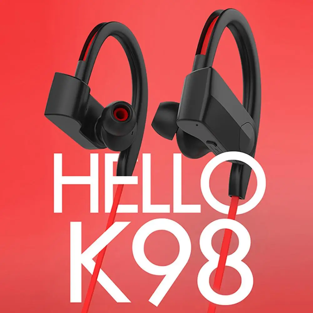 

Hot Sale K98 Sports Sweatproof Gym Running Neckband Earpiece Ear Hook Stereo Bluetooth Earphones With Micophone
