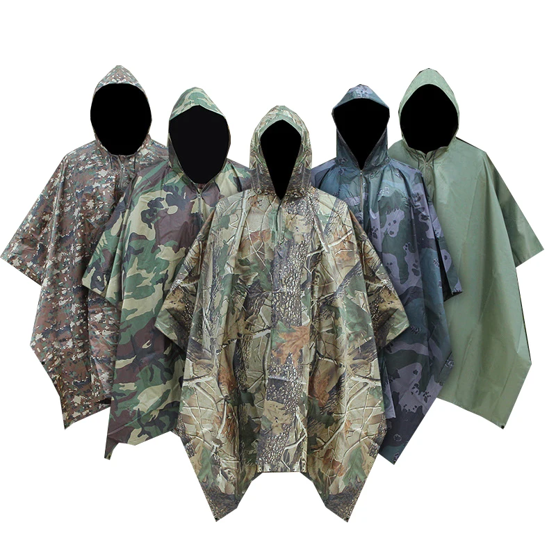 

Men Camo Raincoat Military Waterproof Rain Coat Men Raincoat Women Awning From The Rain Motorcycle Impermeable Rain Poncho