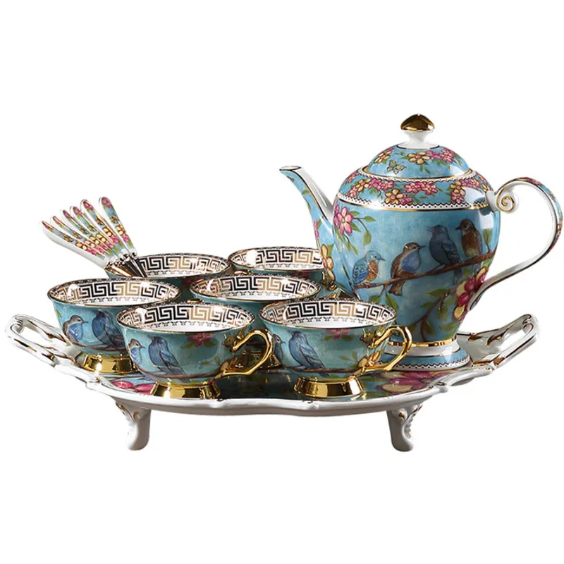 

European ceramic tea set coffee pot Chinese teapot British high-grade porcelain teapot tea set afternoon tea flower teapot