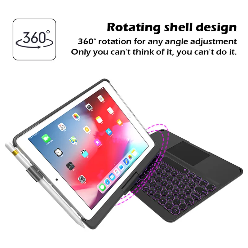 Для iPad 9 7 2017 2018 чехол для клавиатуры Pro Bluetooth сенсорная клавиатура 5 6 Air 1 2 подставка