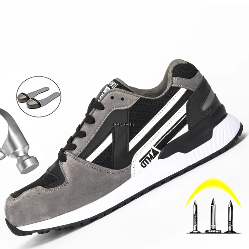 

Breathable Work Sneakers Steel Toe Work Shoes Men Safety Boots Anti-smashing Men Safety Shoes For Construction Work Boots Male