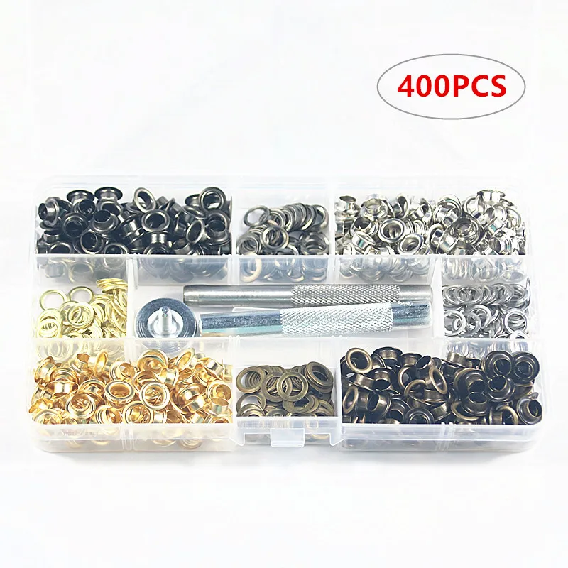 Металлические медные Люверсы с прокладками отверстие 6 мм 400 шт. для кожевенного