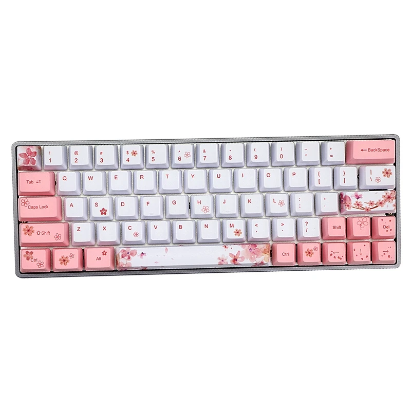 Механическая клавиатура Keycap Sakura PBT сублимационная для MX switch Dz60 GK64 GH60