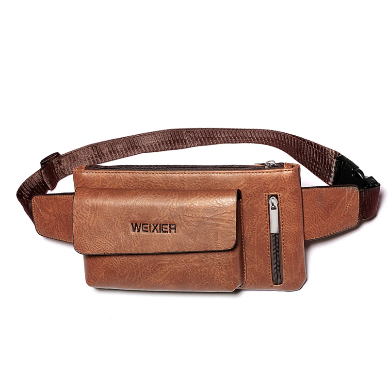 Новая роскошная брендовая поясная сумка мужская кожаная повседневная на ремне