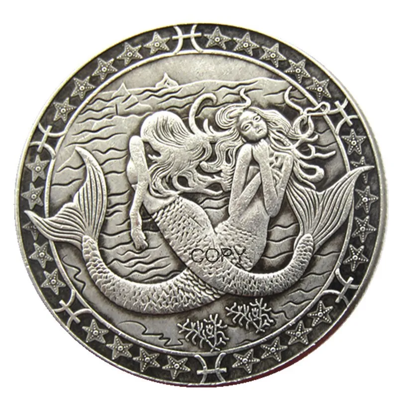 HB(122)US Hobo Morgan Dollar Skull Zombie Skeleton Silver Plated Copy Coins | Non-currency