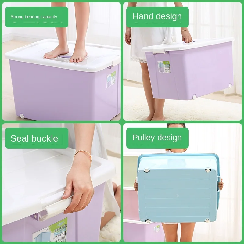 

Household Container Storage Basket Bins Extra Large Clothes Storage Box Thick Quilt Plastic Toys Drawer Organizer Storage Box