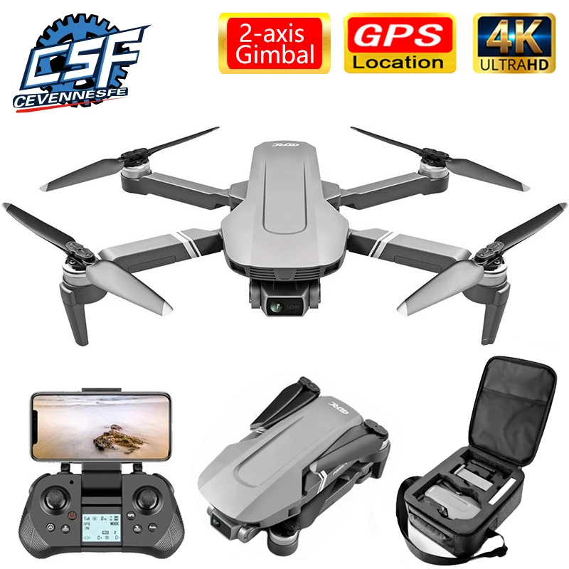 

2021 NEW F4 Drone 4k 5G HD Mechanical Gimbal Camera GPS System Supports TF Card Drones Stabilier Distance 2km VS SG906 MAX KF102