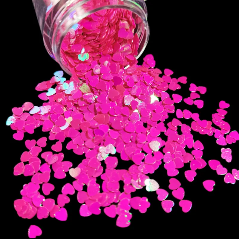 

Valentine's Day Sweet Love Heart Sequins Nail Glitter Thin Paillettes AB Flakes Acrylic Glitter Nail Art Decorations Manicure