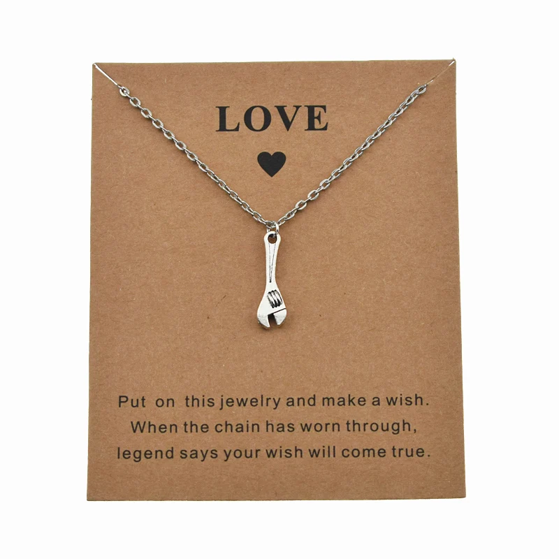 В стиле панк в хип хоп Стиль Тибетский серебристый цвет инструмент гаечный ключ