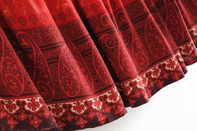 Boho шикарная летняя винтажная плиссированная юбка макси с цветочным принтом женская мода эластичный лоскутный пояс пляжные женские юбки mujer