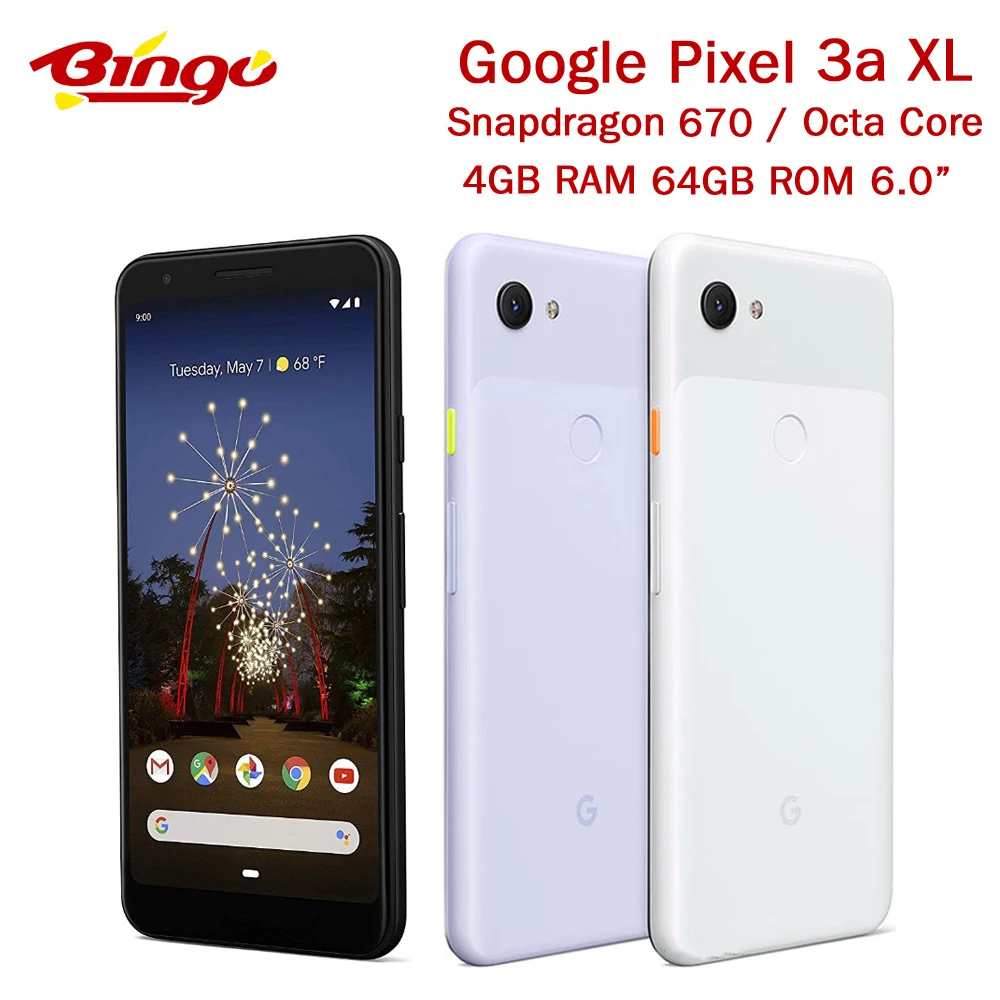 

Google Pixel 3a XL смартфон с 5,5-дюймовым дисплеем, восьмиядерным процессором Snapdragon 6,0, ОЗУ 4 Гб, ПЗУ 64 ГБ, 670 МП, 8 МП