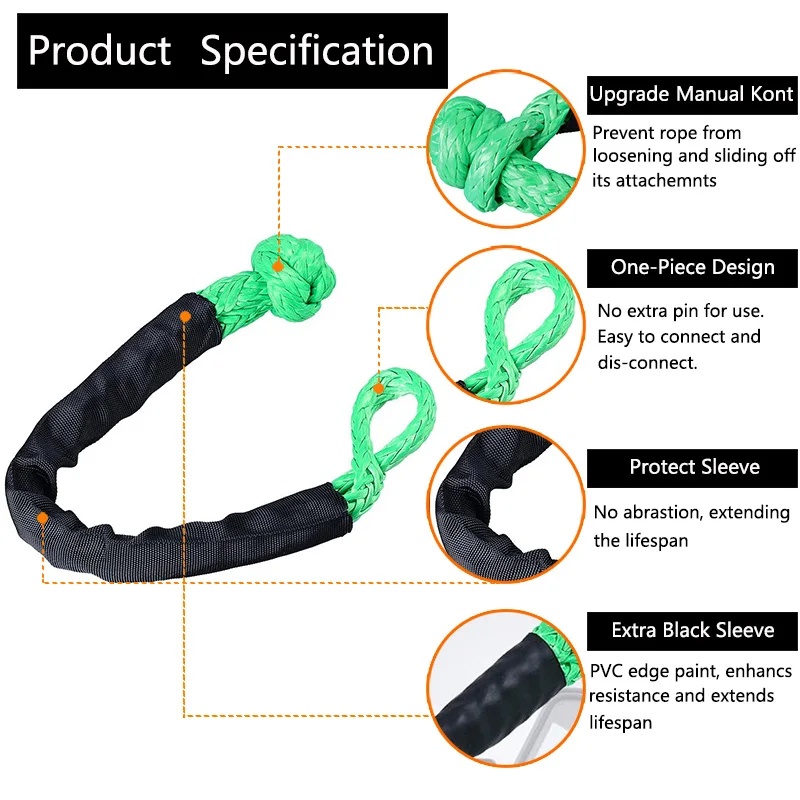 Синтетический трос с мягкой скобой лебедка буксировочный 38000 фунтов на разрыв