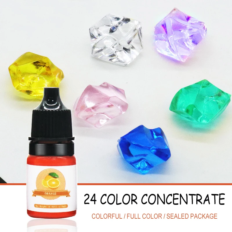 

Epoxy Resin Color Dye Pigment 24 Colors Condensed Liquid Colorant with Frangrance Dropper Design for DIY Crafts 5ML LXH
