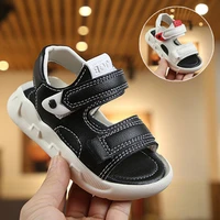 summer boys leather sandals baby flat children beach shoes kids sports soft non slip casual toddler footwear 2 to 8 years