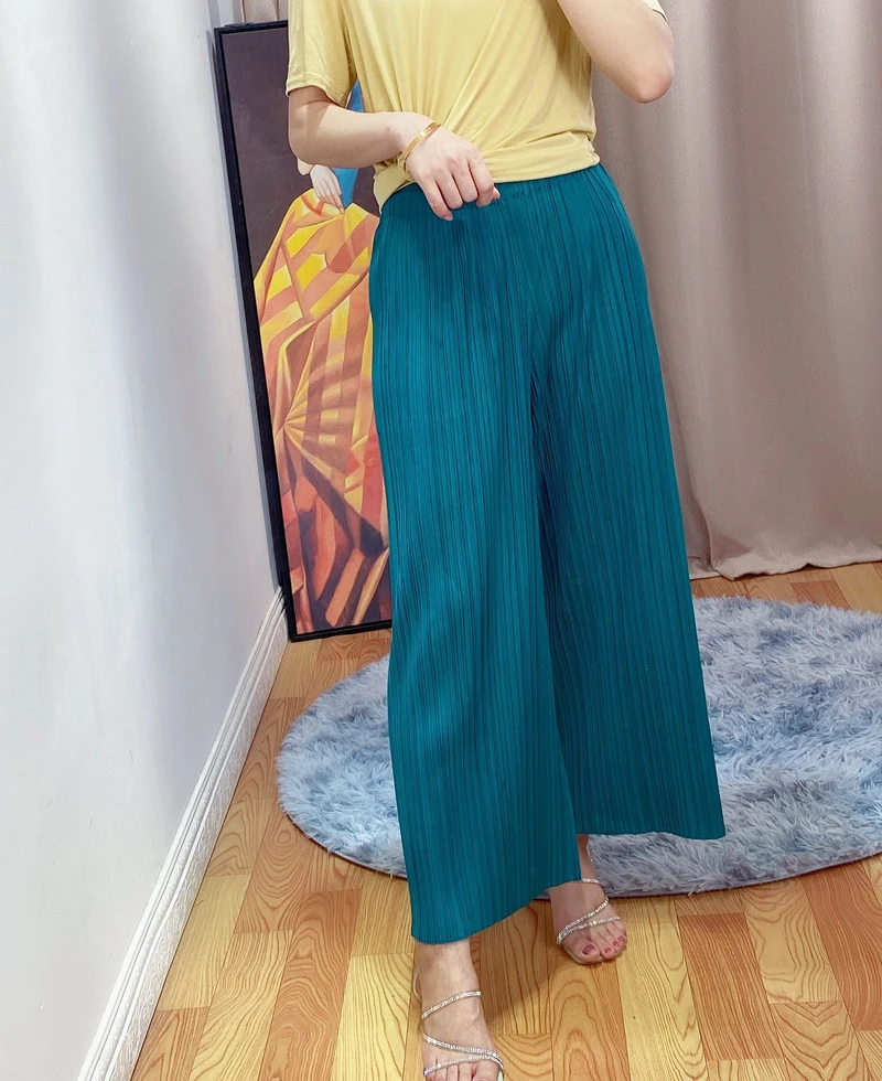 LANMREM Pleated Trousers 2021 Summer Women's Ankle-length Pants Loose Large Size Casual All-match Wide Leg Straight Pants YJ865