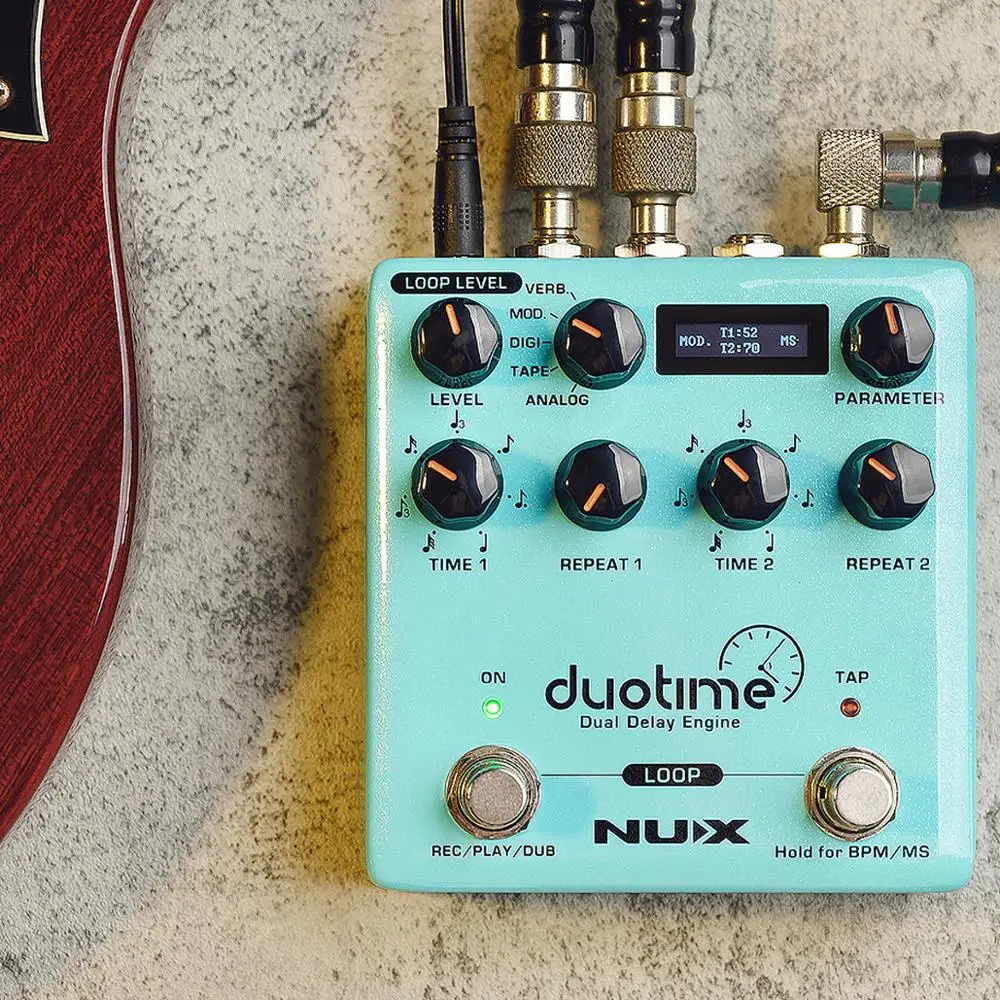 Педаль задержки NUX Duotime Stereo с независимым временем аналоговая задержка Ленточное