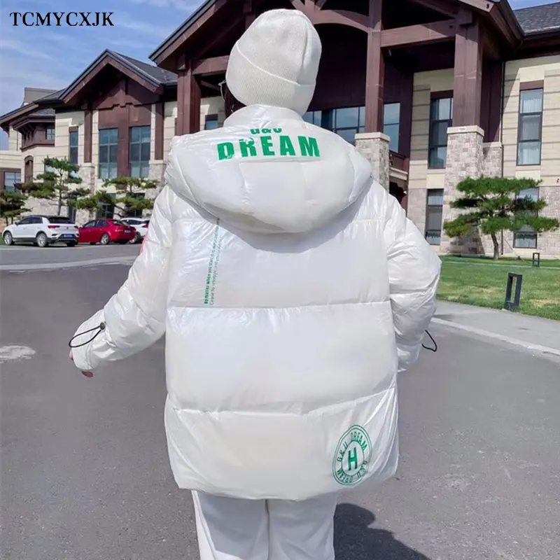 Модная яркая куртка-бомбер для женщин новинка зимы 2021 корейский пуховик из