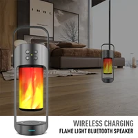 2020 new hifi flame night light usb wireless bluetooth speaker portable mobile charger stereo tws system sport alpha flame light