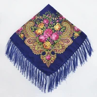 autumn and winter cotton russian national scarf printed headscarf shawls and wraps womens square fringed bandana scarf