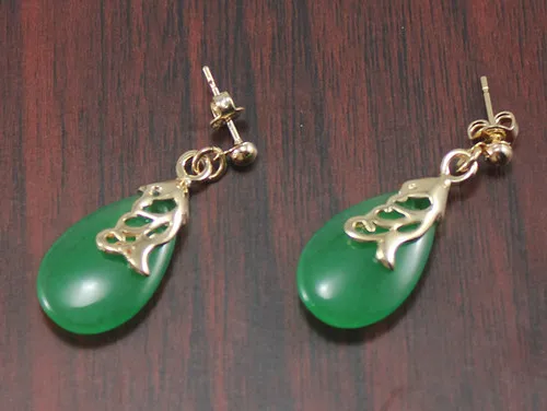 

ER00098 Elegant Natural jade Drop Earring