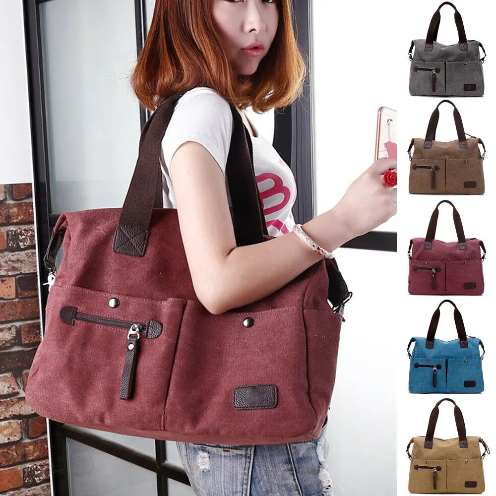 

British style large capacity women's shoulder bag fashion canvas handbag portable leisure travel Tote