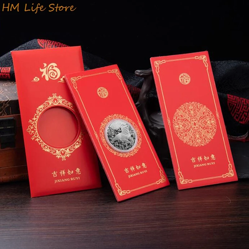 

2022 Tiger Coin Red Packets Chinese Red Lucky Envelopes Money Bags Cartoon Envelope Wedding Chinese New Year Gifts With 4cm