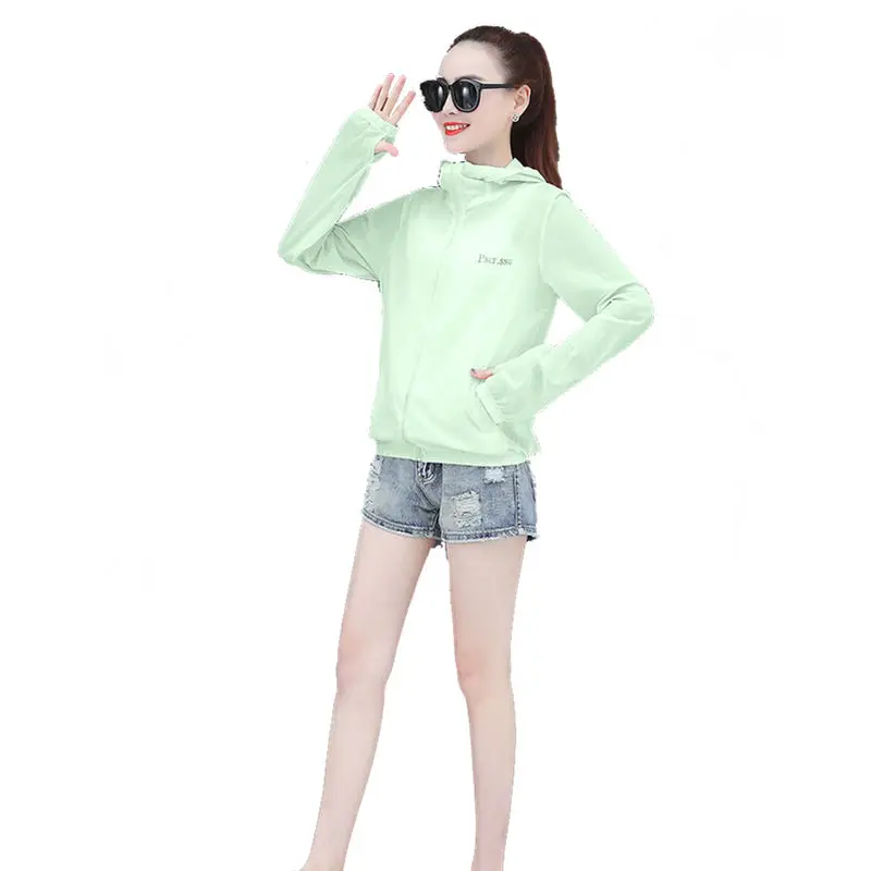 

Sunscreen women's short 2021 summer new ultra thin ice silk anti ultraviolet breathable versatile anti wear coat