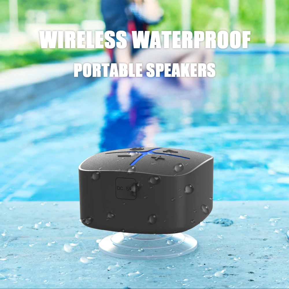 

Waterproof Suction Cup Bluetooth Audio Dustproof and Shockproof 5.0 Mini Subwoofer Wireless Speaker Apply To Bathroom Office