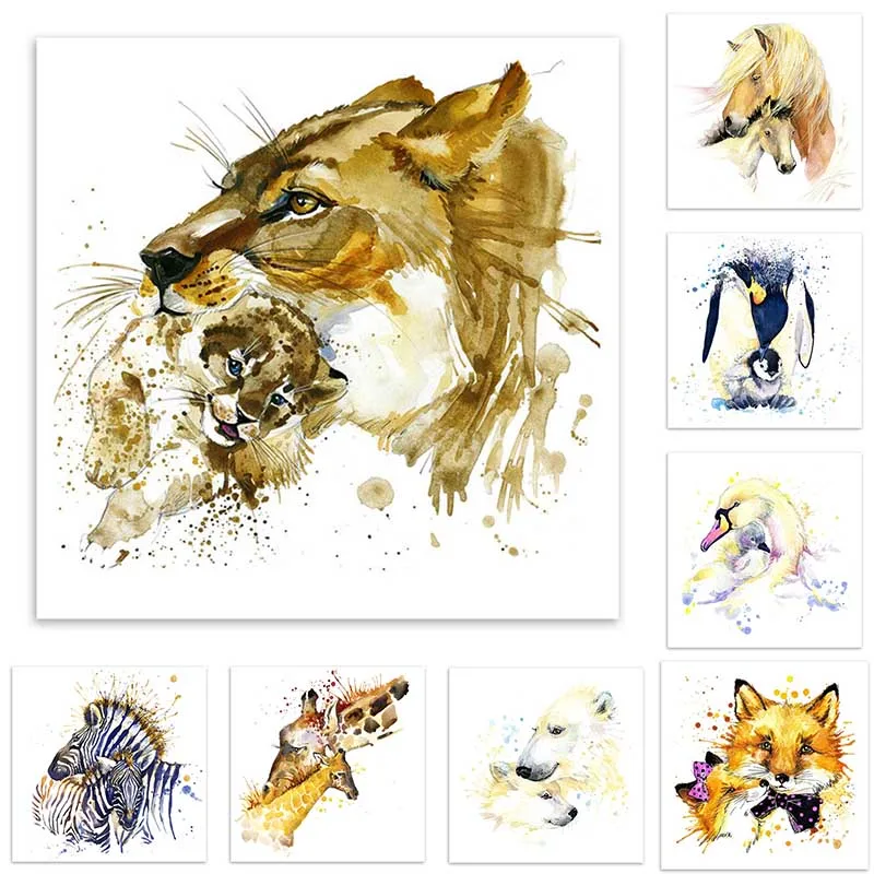 

Animal Family LOVE Diamond Painting 5D Full Square Round Drill Mother Kids Love Lion Giraffe Diamond Embroidery Cross Stitch