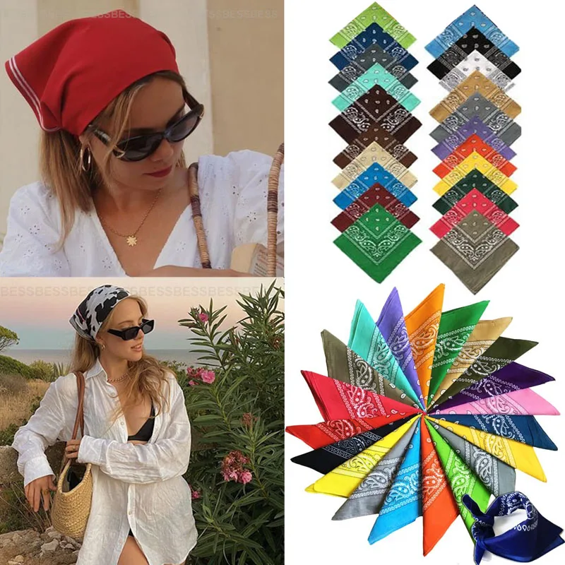 Повязка для волос в винтажном богемном стиле тюрбан с принтом бандана шарф