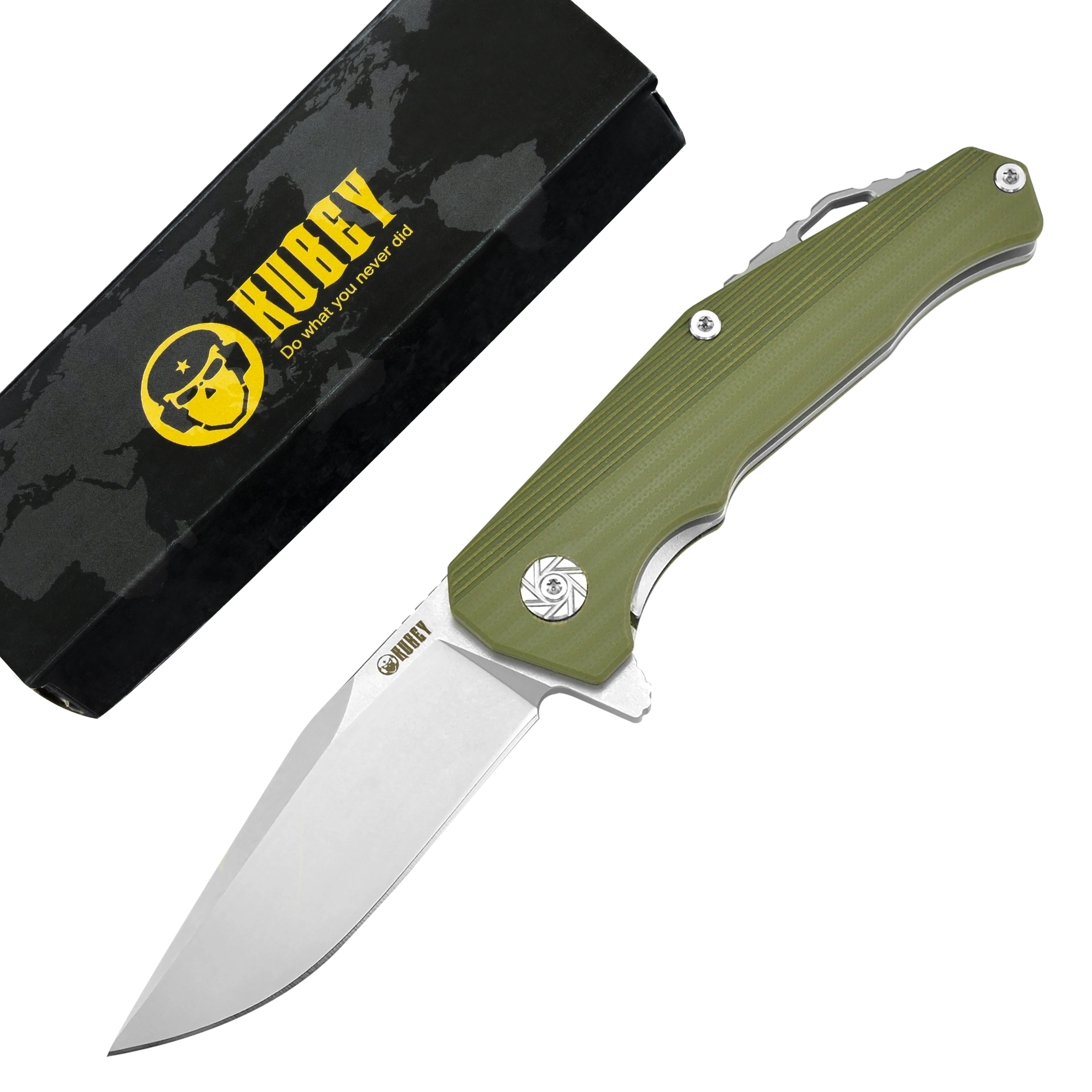 KUBEY KU216 EDC Складной карманный нож D2 стальное лезвие заполненный стеклом G10 ручные