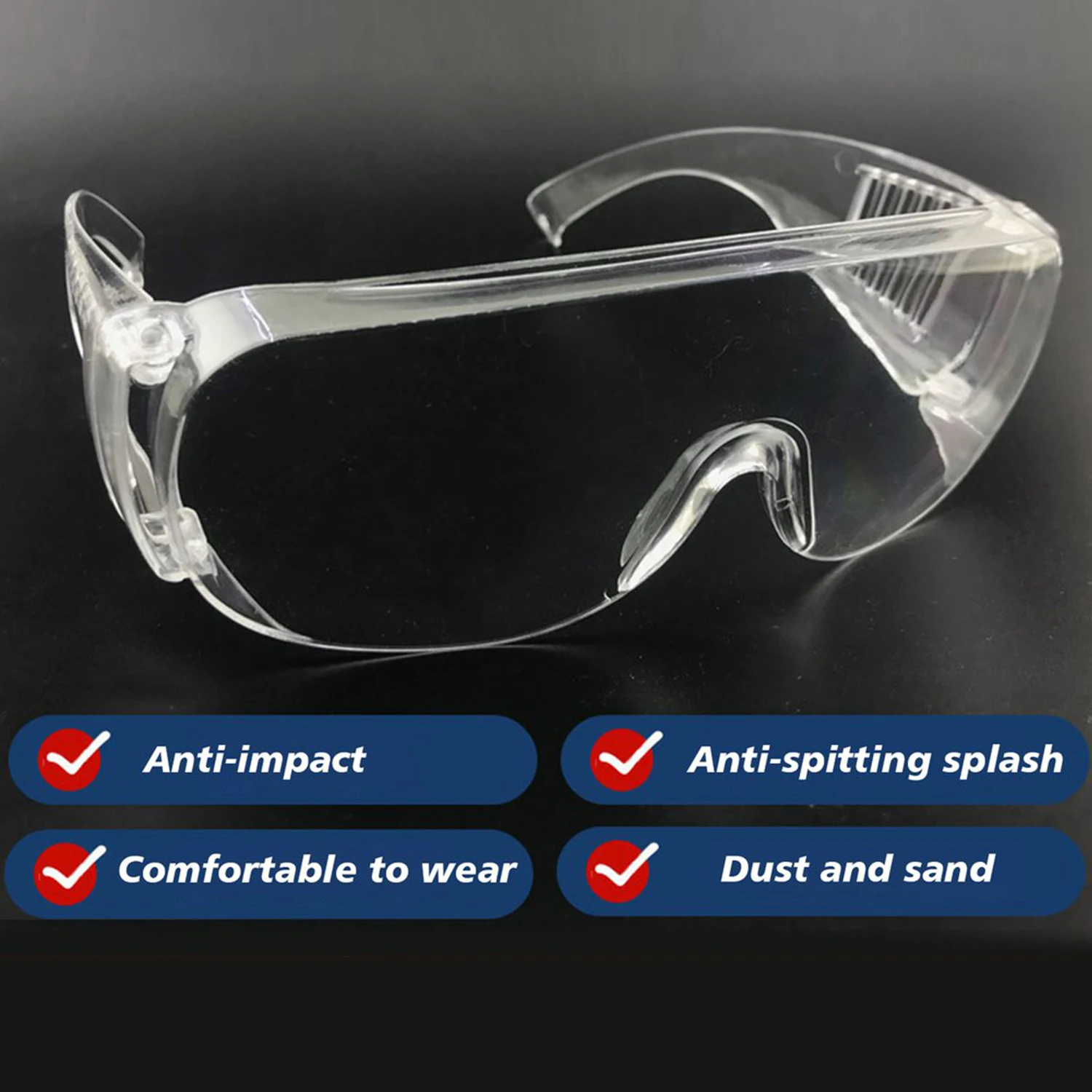 

2PCS Professional Goggles Eyewear Safety Glasses Anti Saliva Dander with Protective Eye for PM2.5 Running Outdoor Activities