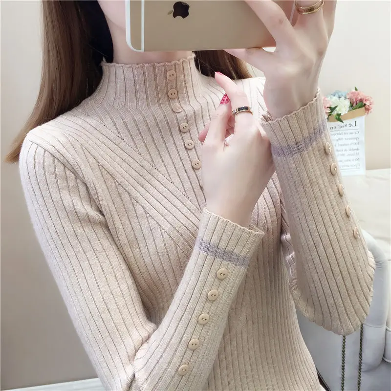 Half turtleneck sweater women 2019 new Korean knitted bottoming shirt slim-fit winter | Женская одежда