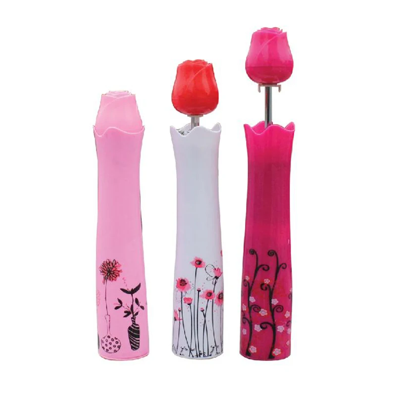 Креативный Зонт от дождя ваза зонтик розы анти УФ три складной зонт для и солнца