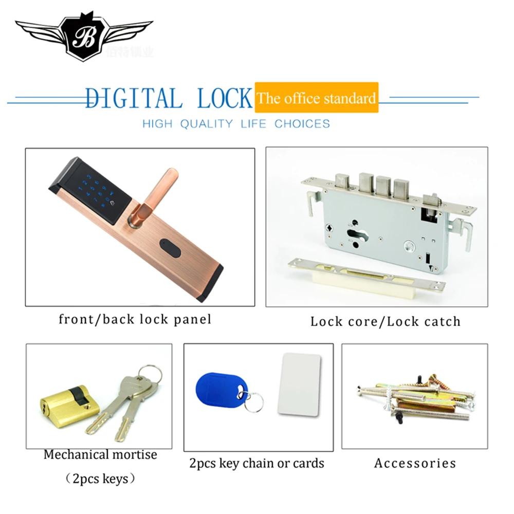 Электрический интеллектуальный цифровой безключевой Замок Безопасности Mifare
