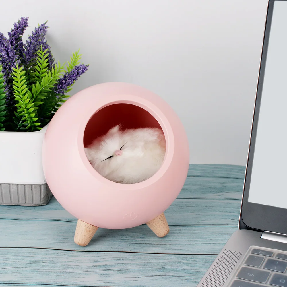 Креативный светодиодный ночник в виде милой кошки лампа для спальни детской