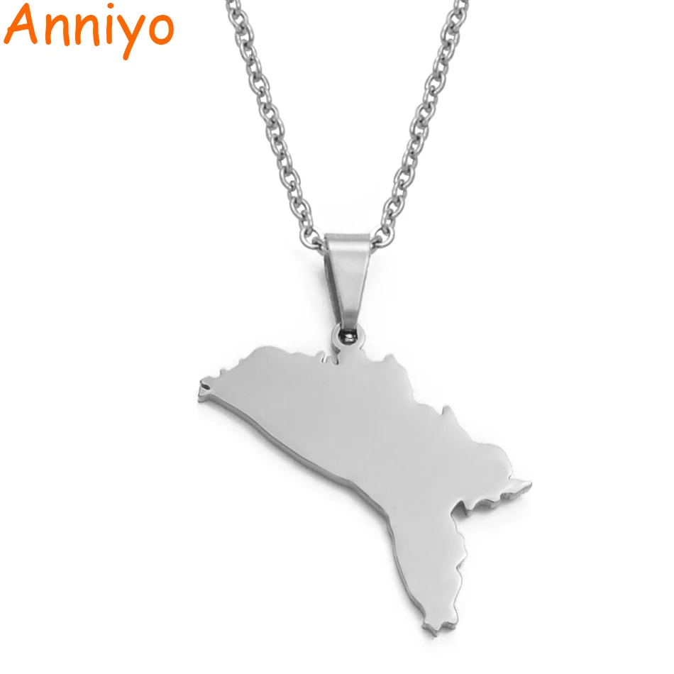 Anniyo 316 нержавеющая сталь Республика Молдавия карта подвеска ожерелья для
