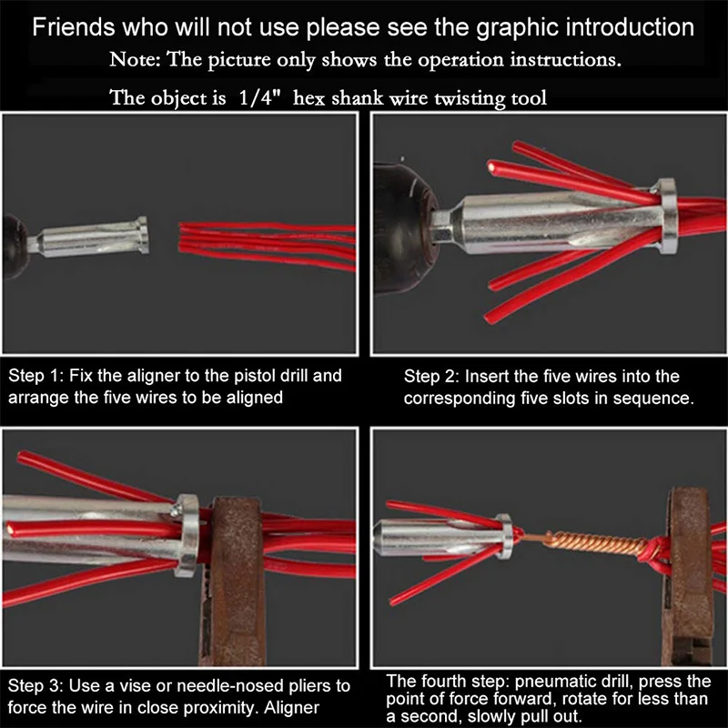 

Wire Twisting Tool, Auto Manual Wire Stripper and Twister, Twist Wire Tool for Power Drill Drivers, Power Tool Accessories Simul