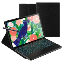 7Color Backlit Keyboard Case for Samsung Galaxy Tab S7 Plus 12.4 inch Magnetic Stand Tab S7 + German Bluetooth Keyboard Case