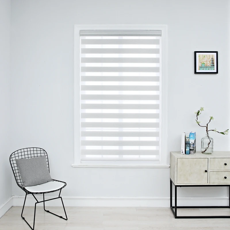 Зебровые жалюзи Горизонтальное окно оттенок двухслойные рулонные оконные