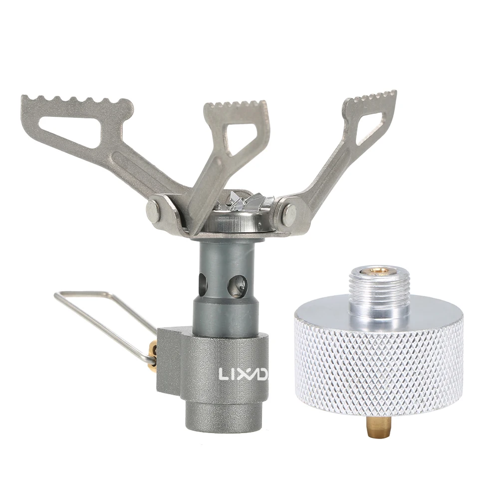 Lixada Titanium Alloy Gas Stove Tank Adapter Camping Propane Refill Burners Adaptor Conversion on - Адаптер баллона для газовых плит Lixada из титанового сплава для заправки пропана на кемпинге.
