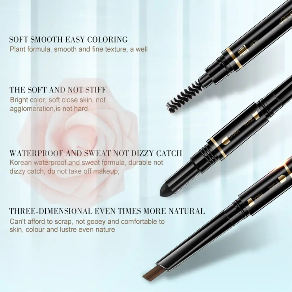 Карандаш для бровей MeiYanQiong автоматический Водостойкий карандаш 3 в 1 пудра